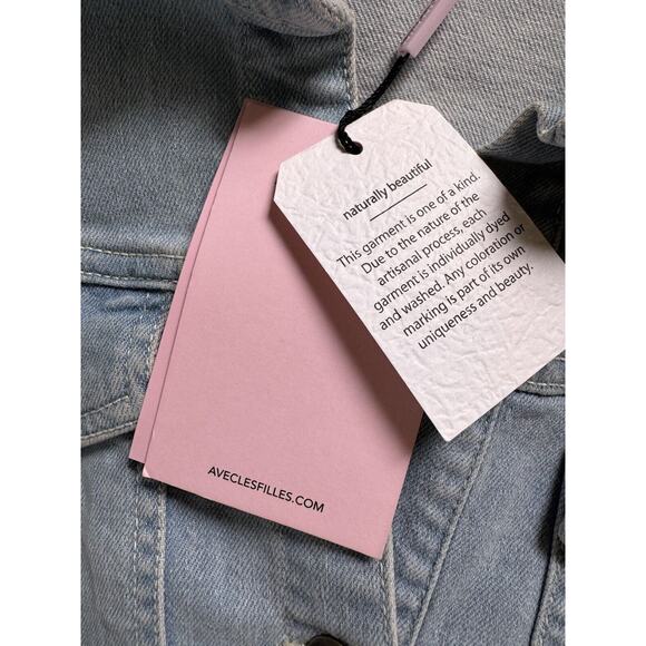 Avec Les Filles Womens Jumpsuit Denim Wide Leg Light Wash Belt Retro 70s Sz 29 - Picture 12 of 15